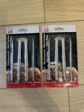 Chef Craft 21629-2PK Stainless Steel Set, 2 Nut Crackers and 4 Picks